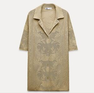 Zara Womem Oversize Jacquard Knit Polo Shirt